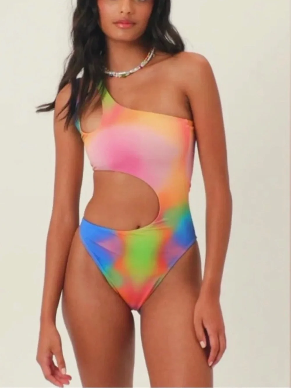 Frankie’s Bikinis 🐠 Cheeky Cut Out Multicolor One-Piece swim bathing suit
